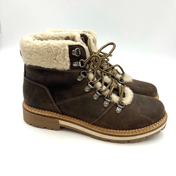 Alpine Design Holly Boots Brown Nubuck Leather Faux Shearling Ankle Booties - Picture 9 of 9